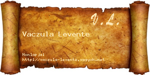 Vaczula Levente névjegykártya